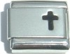 Personalised Christening charm - Name & date black cross